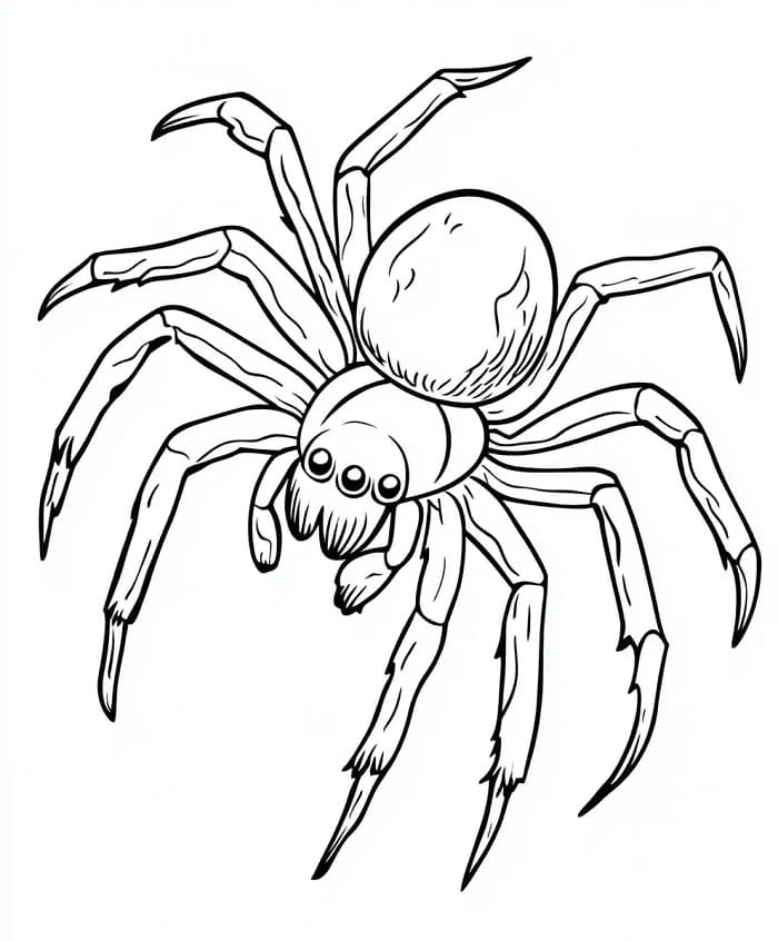 Basit Örümcek Boyama Sayfası