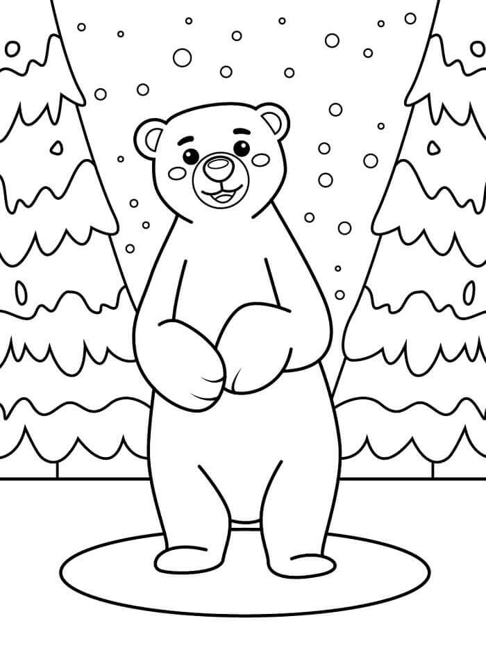 Bedava Kutup Ayısı Boyama Sayfası