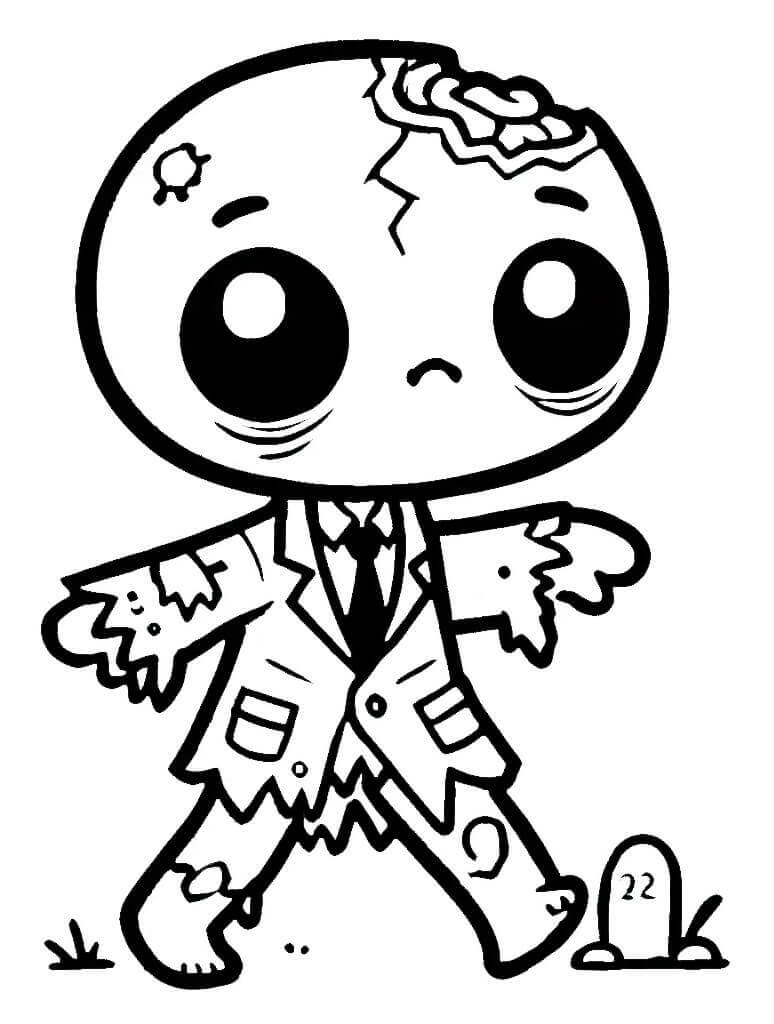 Bedava Yazdırılacak Zombi Boyama Sayfası