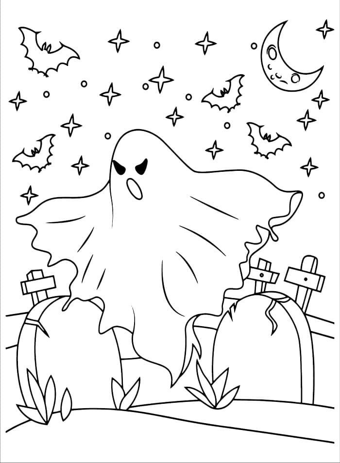 Bir Kötü Hayalet Boyama Sayfası