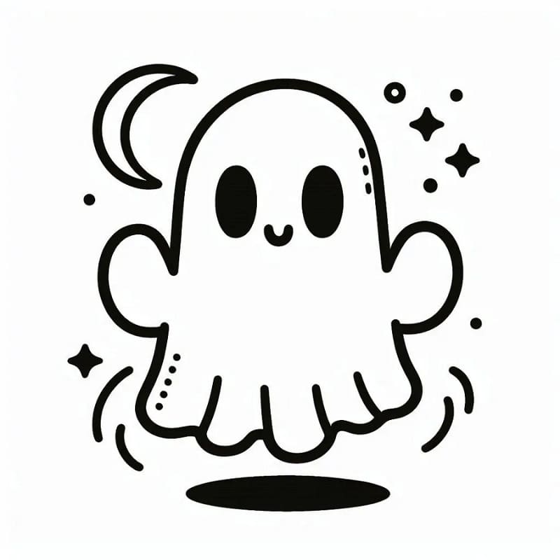 Bir Sevimli Hayalet Boyama Sayfası