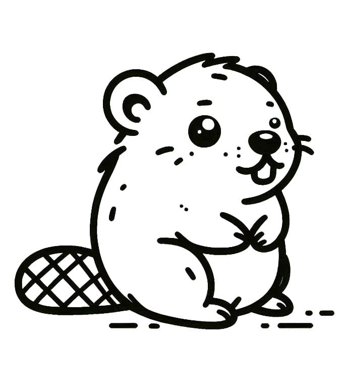 Bir Sevimli Kunduz Boyama Sayfası