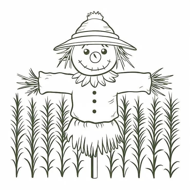 Canlandırılmış Korkuluk Boyama Sayfası