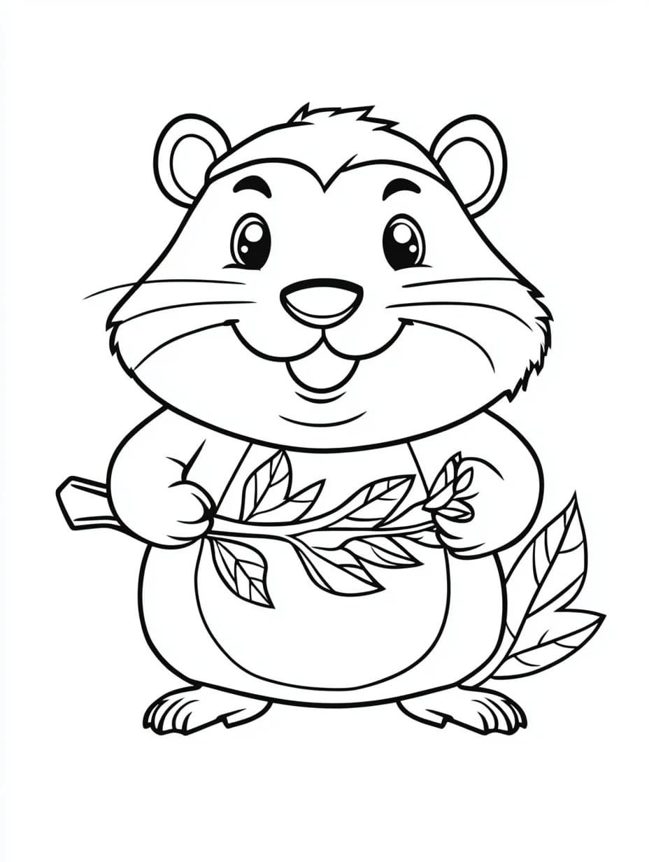 Canlandırılmış Kunduz Boyama Sayfası