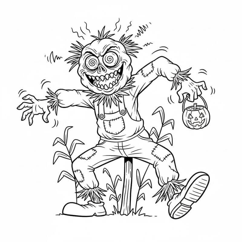 Çılgın Korkuluk Boyama Sayfası