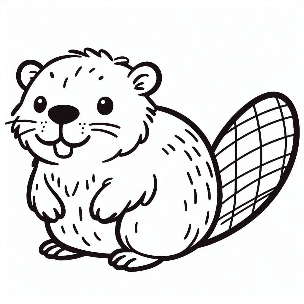 Çizgi Kunduz Boyama Sayfası