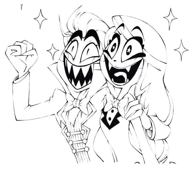 Çocuklar İçin Bedava Hazbin Hotel Boyama Sayfası