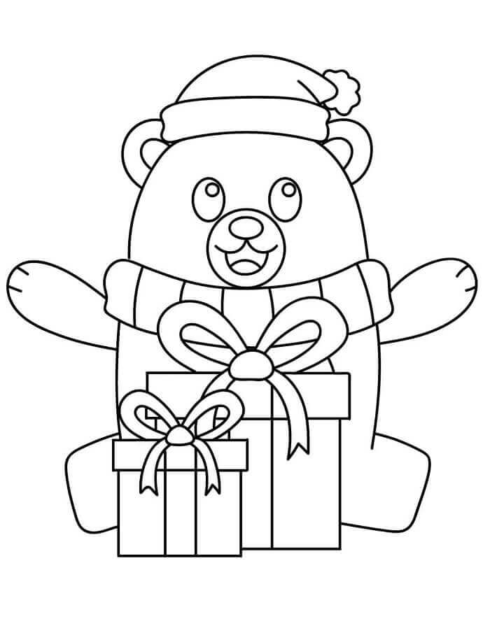 Çocuklar İçin Bedava Kutup Ayısı Boyama Sayfası