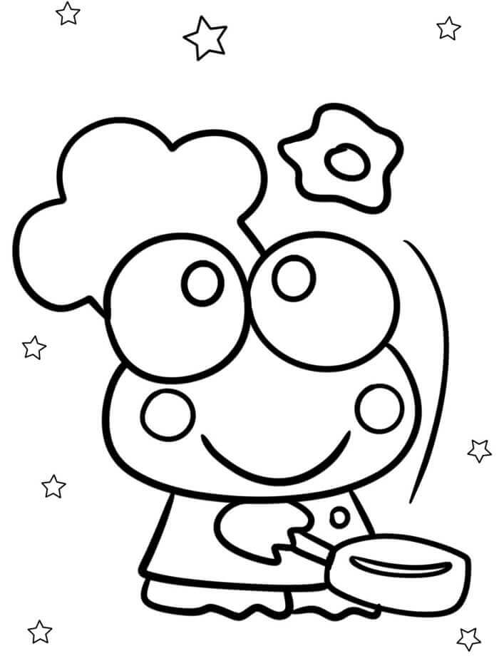 Çocuklar İçin Keroppi Boyama Sayfası