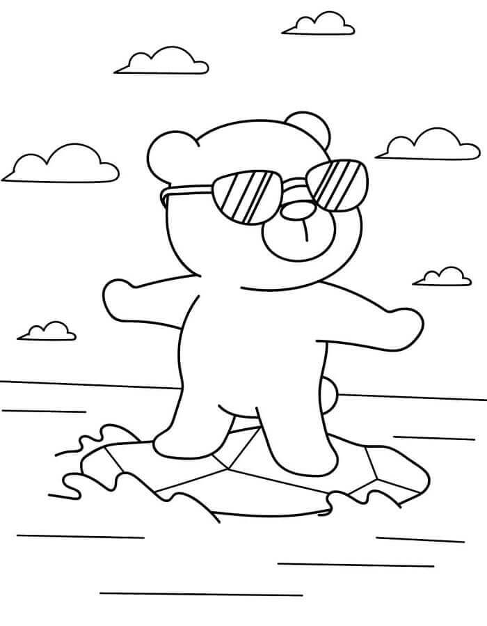 Çocuklar İçin Kutup Ayısı Boyama Sayfası