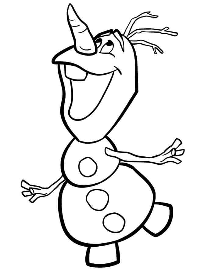 Çocuklar İçin Olaf Yazdırılabilir Boyama Sayfası
