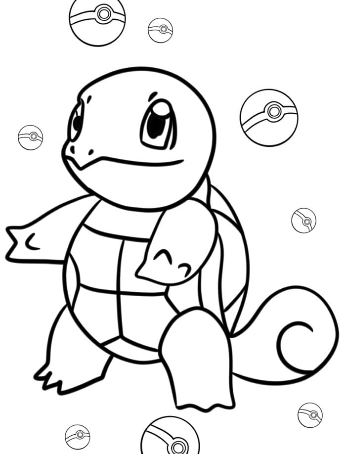 Çocuklar İçin Squirtle Boyama Sayfası