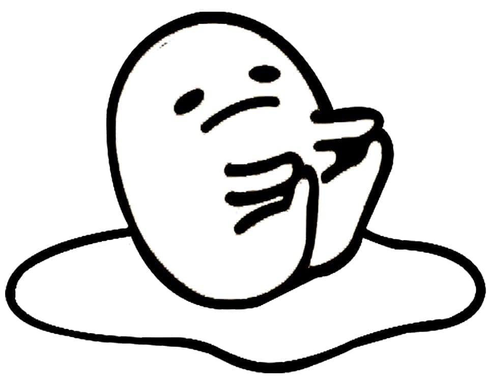 Çocuklar İçin Ücretsiz Gudetama Boyama Sayfası