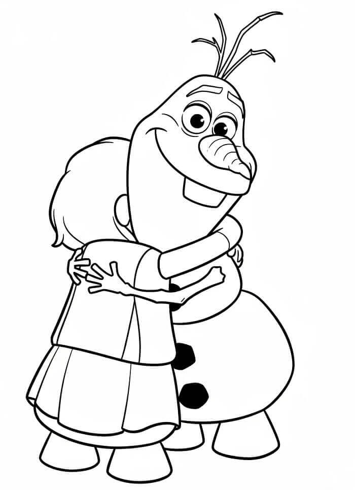 Çocuklar İçin Ücretsiz Olaf Boyama Sayfası