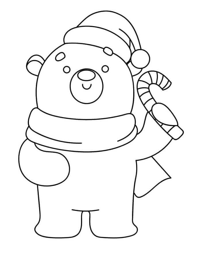 Çocuklar İçin Yazdırılabilir Kutup Ayısı Boyama Sayfası