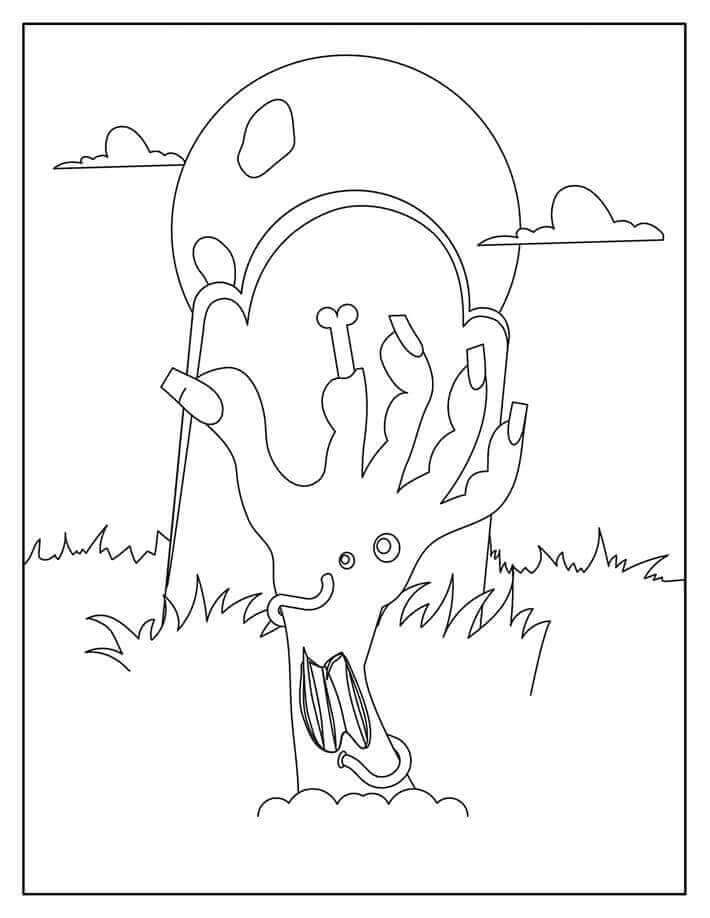 Çocuklar İçin Zombi Boyama Sayfası