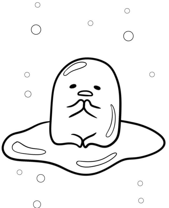 Çok Sevimli Gudetama Boyama Sayfası