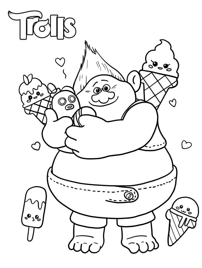 Çok Sevimli Troller Boyama Sayfası