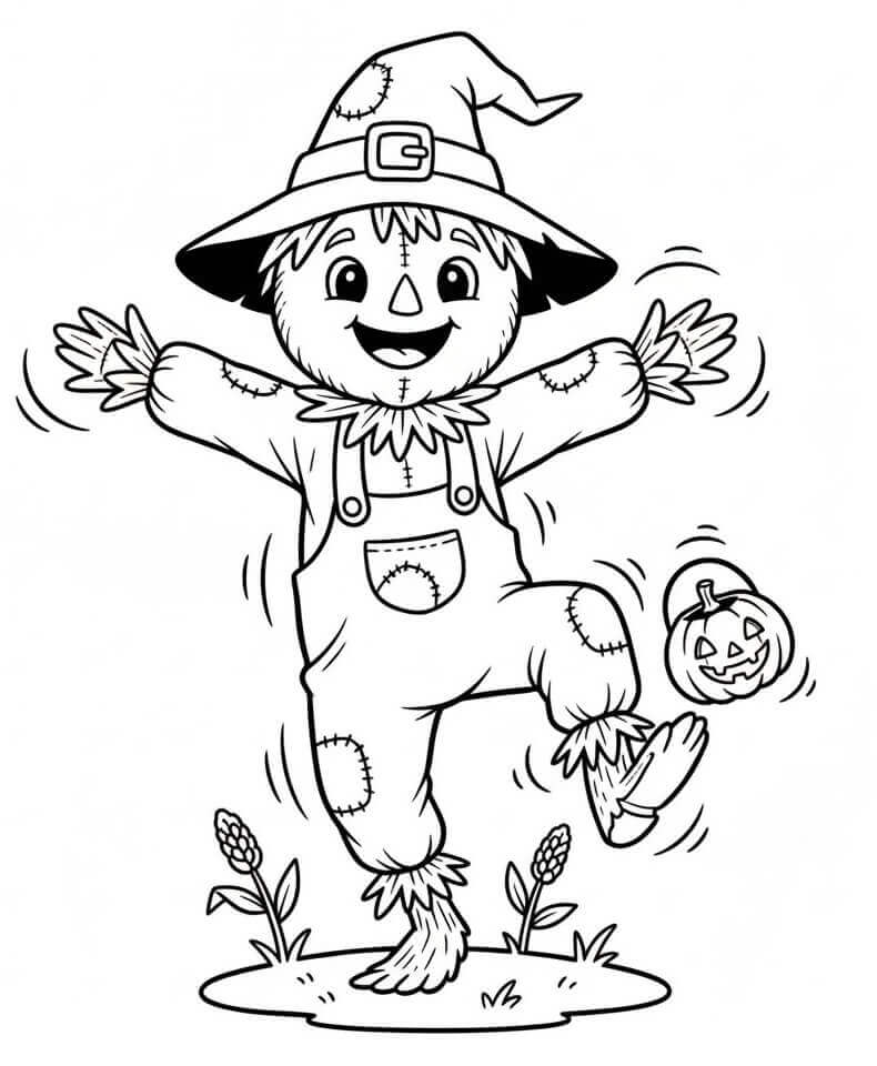 Dans Eden Korkuluk Boyama Sayfası