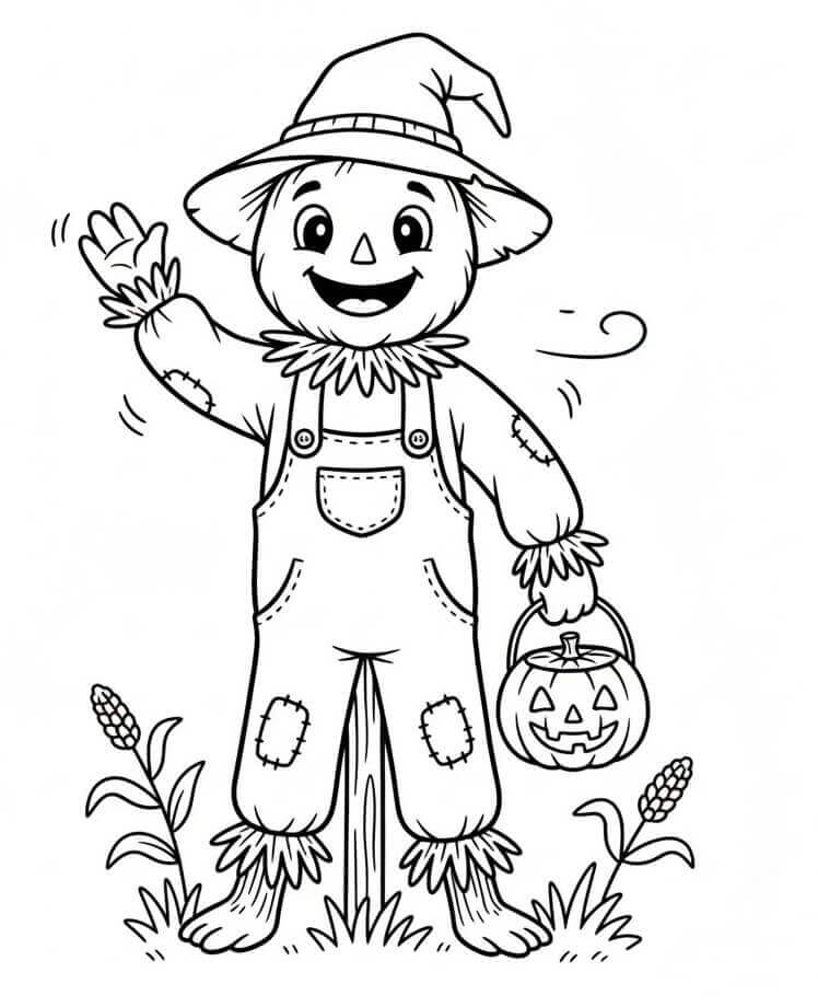 Dostça Korkuluk Boyama Sayfası