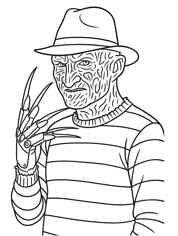 Freddy Krueger 3 Yaş Çocuklar İçin Boyama Sayfası