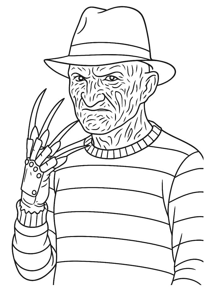 Freddy Krueger 4 Yaş Çocuklar İçin Boyama Sayfası