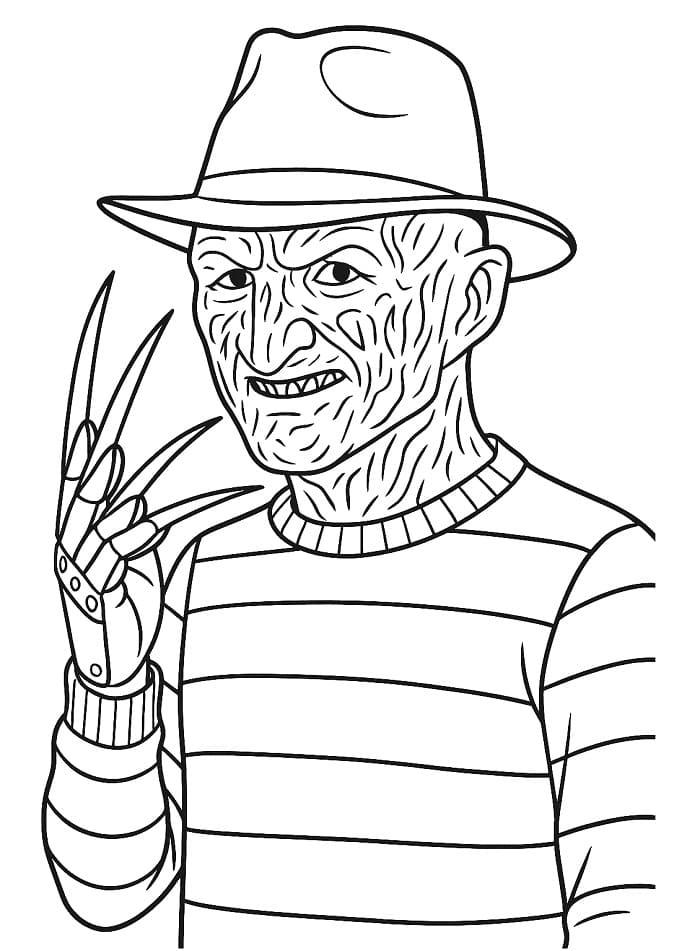 Freddy Krueger 5 Yaş Çocuklar İçin Boyama Sayfası