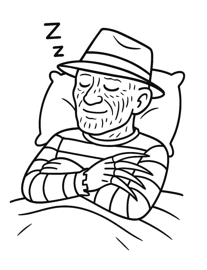 Freddy Krueger Ücretsiz Çocuklar İçin Boyama Sayfası