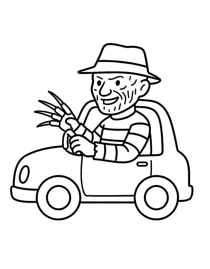 Freddy Krueger Yazdırılabilir Çocuklar İçin Boyama Sayfası