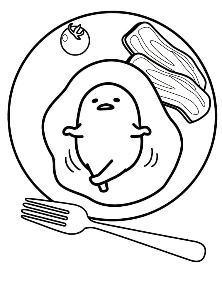 Gudetama Yazdırılabilir Ücretsiz Boyama Sayfası