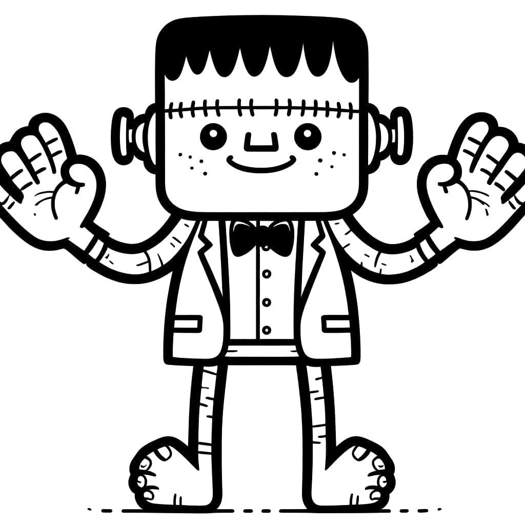 Gülümseyen Frankenstein Boyama Sayfası