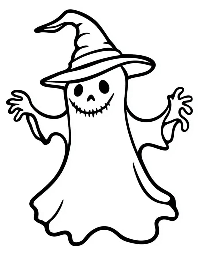 Gülümseyen Hayalet Boyama Sayfası