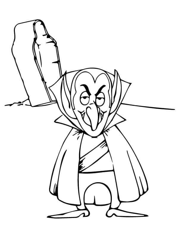 Gülümseyen Vampir Boyama Sayfası