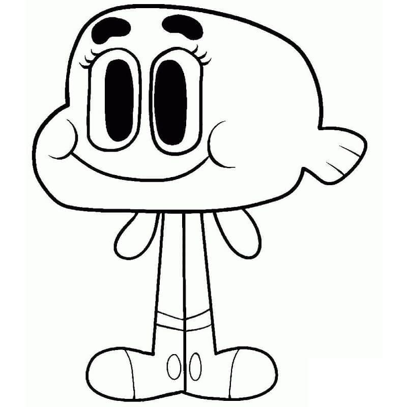 Gumball Görseli Boyama Sayfası