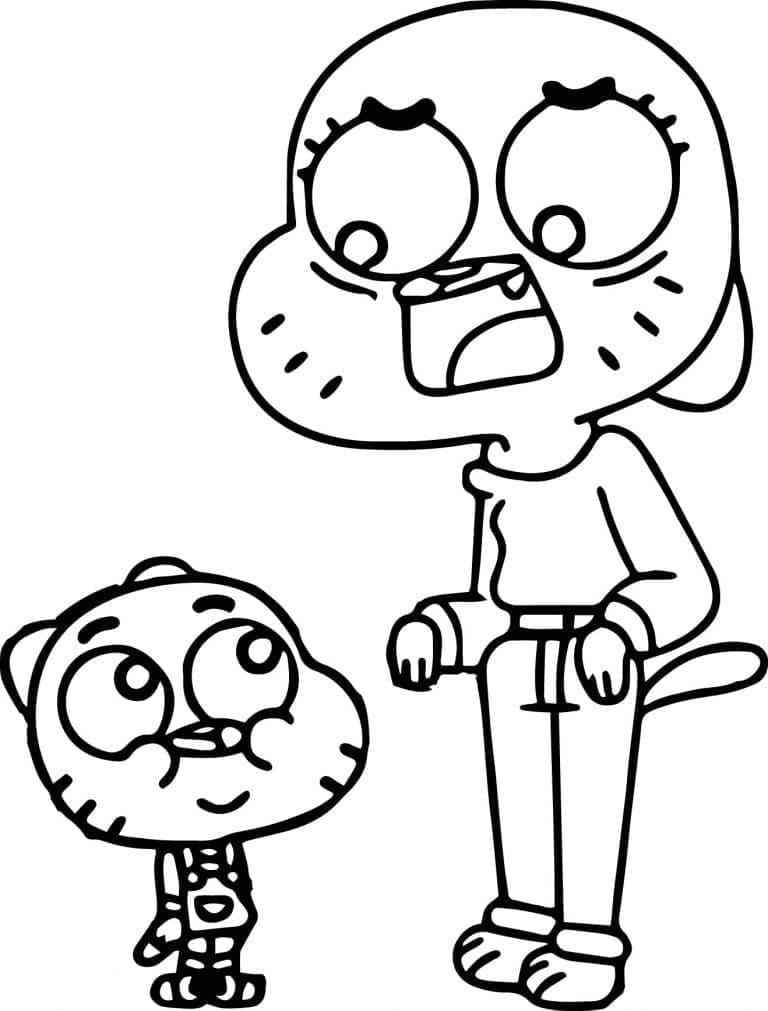 Gumball Yazdırma Boyama Sayfası
