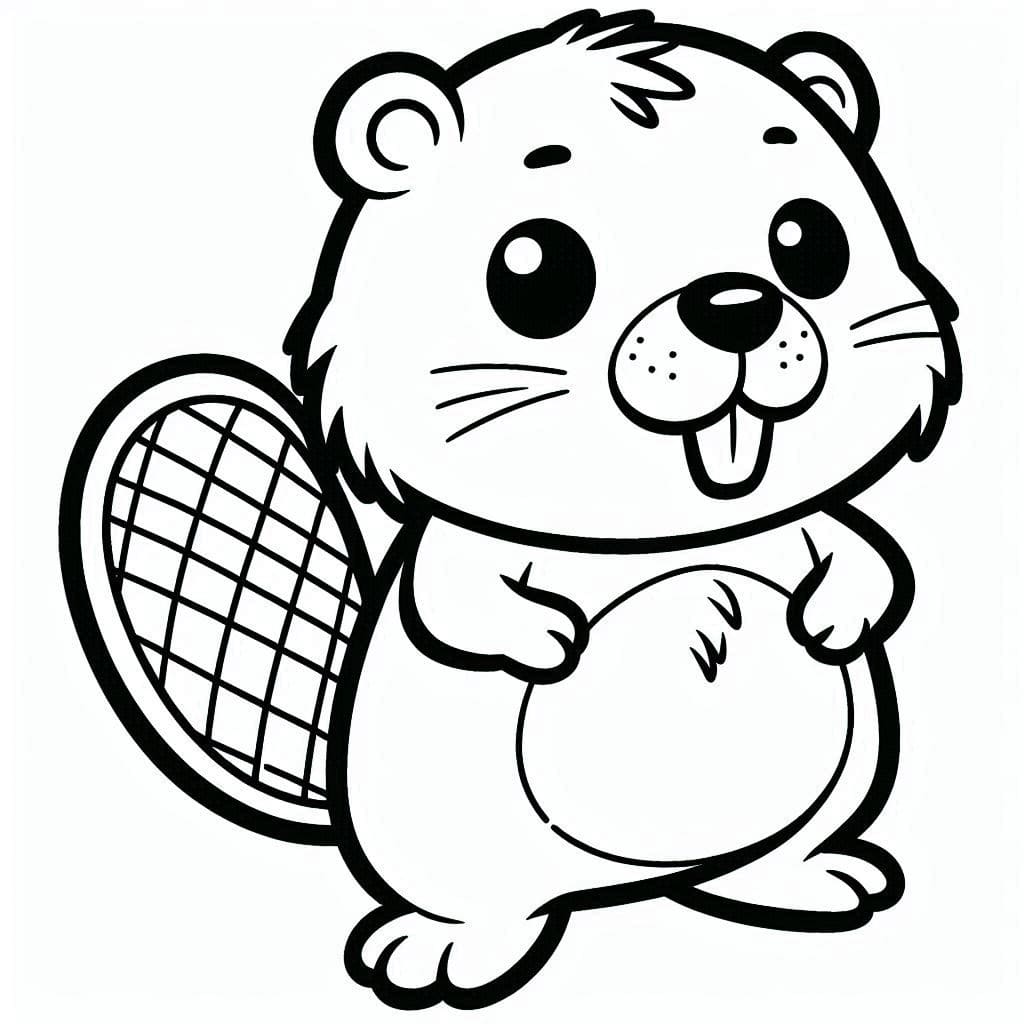 Güzel Kunduz Boyama Sayfası