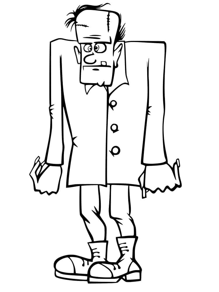 Halloween Frankenstein Görsel Boyama Sayfası