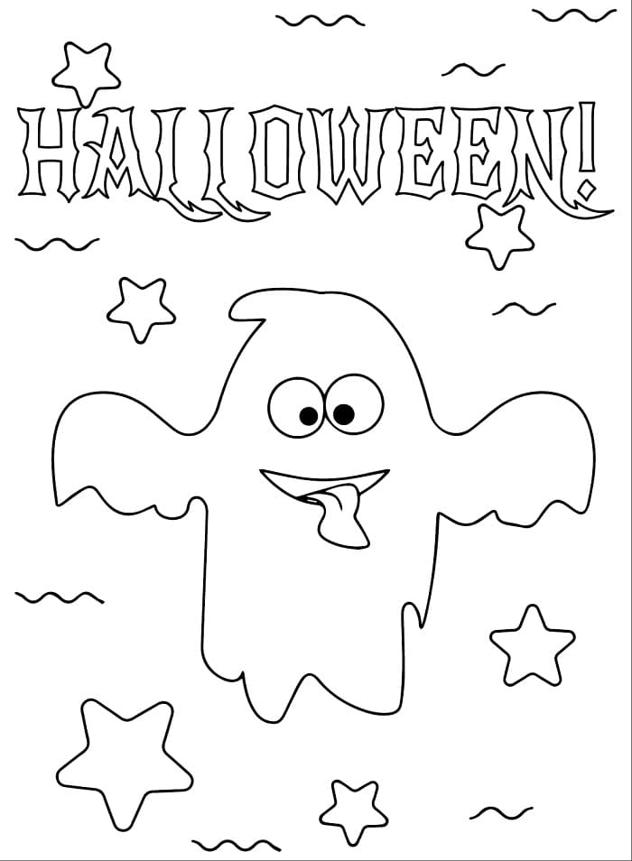 Halloween Hayalet Boyama Sayfası