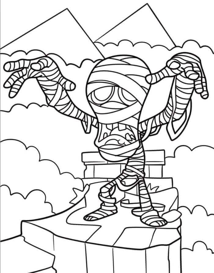 Halloween Mumya Boyama Sayfası