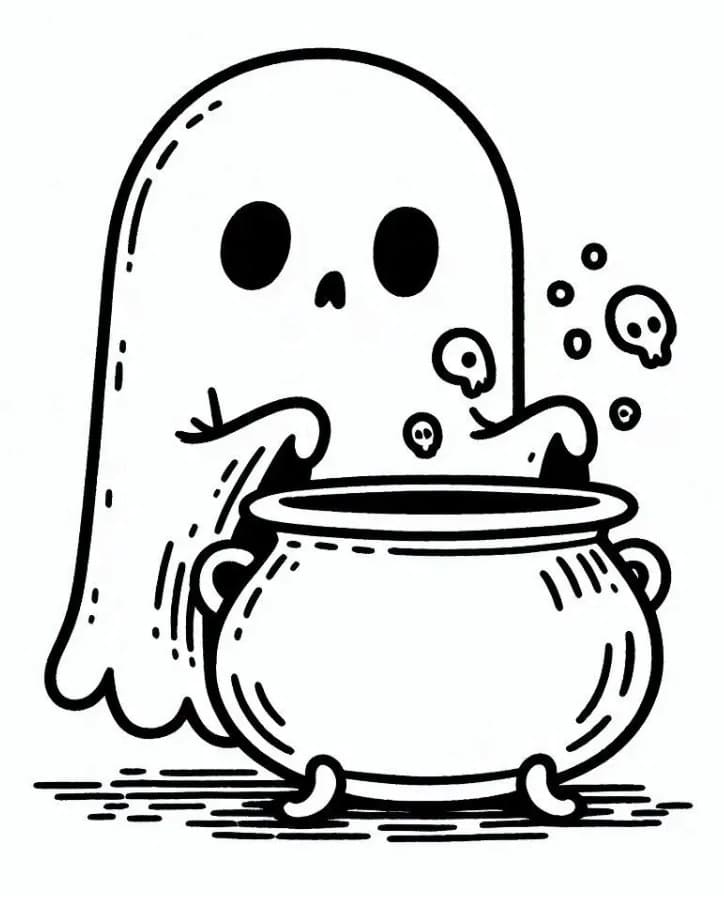 Hayalet ve Kazan Boyama Sayfası