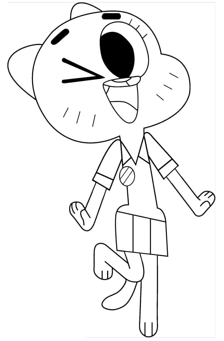 Hoş Gumball Boyama Sayfası