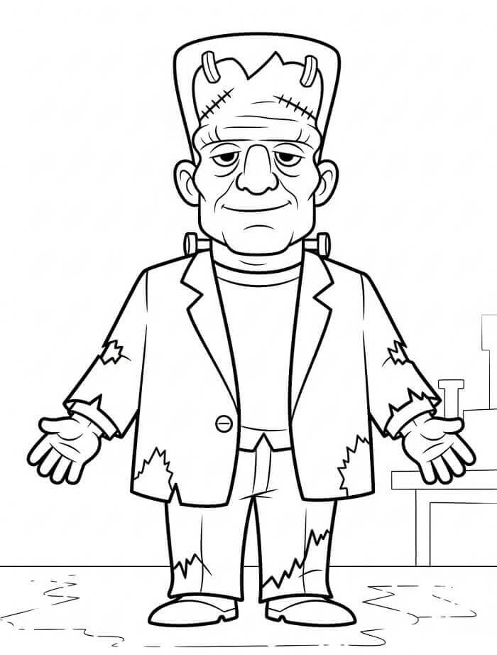 Karikatür Dost Frankenstein Boyama Sayfası