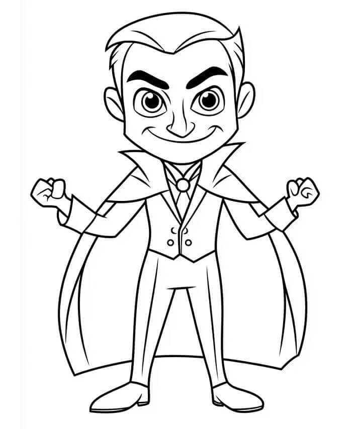 Karikatür Vampir Boyama Sayfası