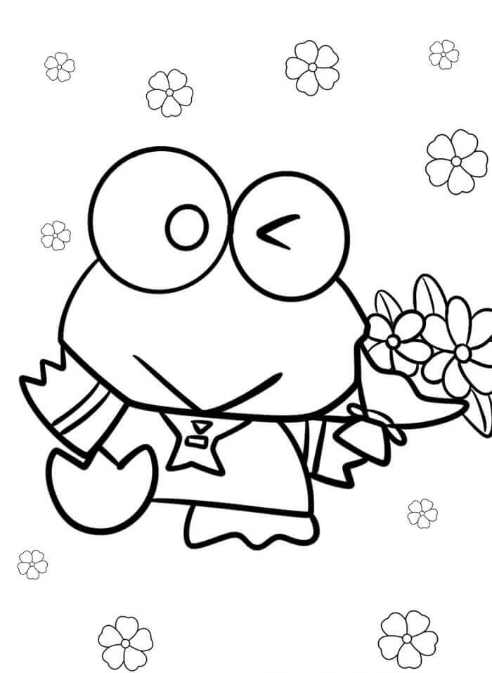 Keroppi Yazdırılabilir Boyama Sayfası