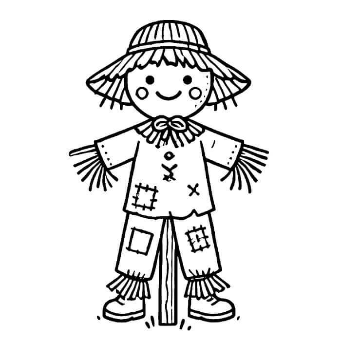 Kolay Korkuluk Boyama Sayfası