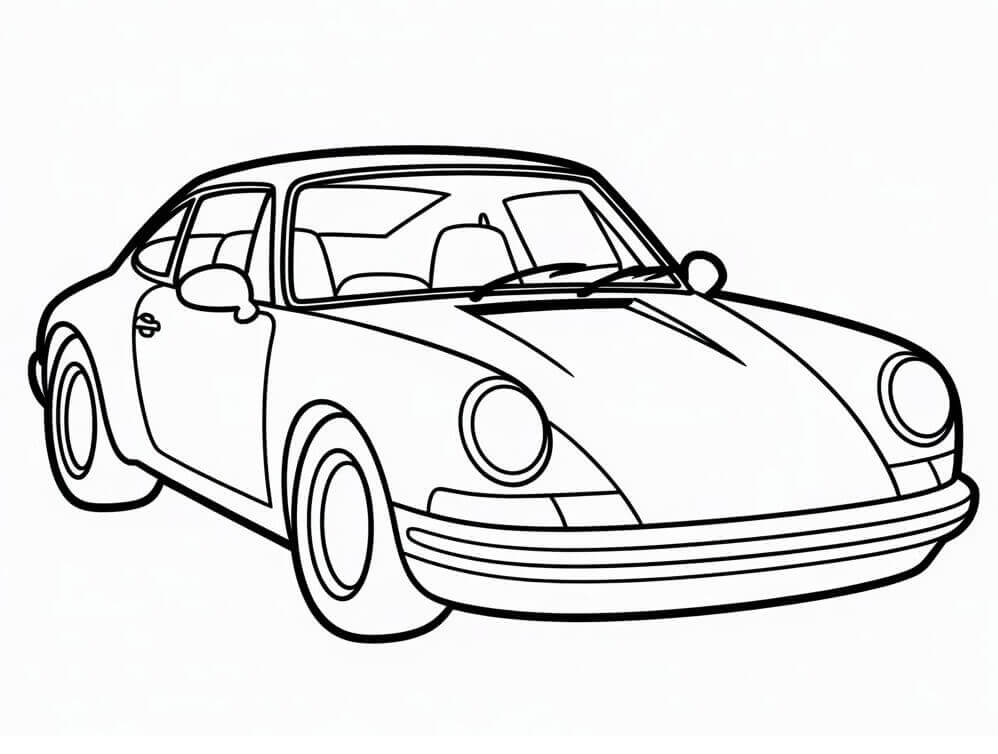 Kolay Porsche Boyama Sayfası