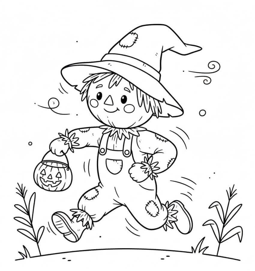 Koşan Korkuluk Boyama Sayfası