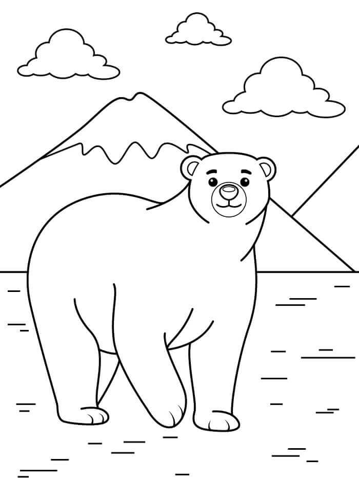 Kutup Ayısı Hayvanı Boyama Sayfası