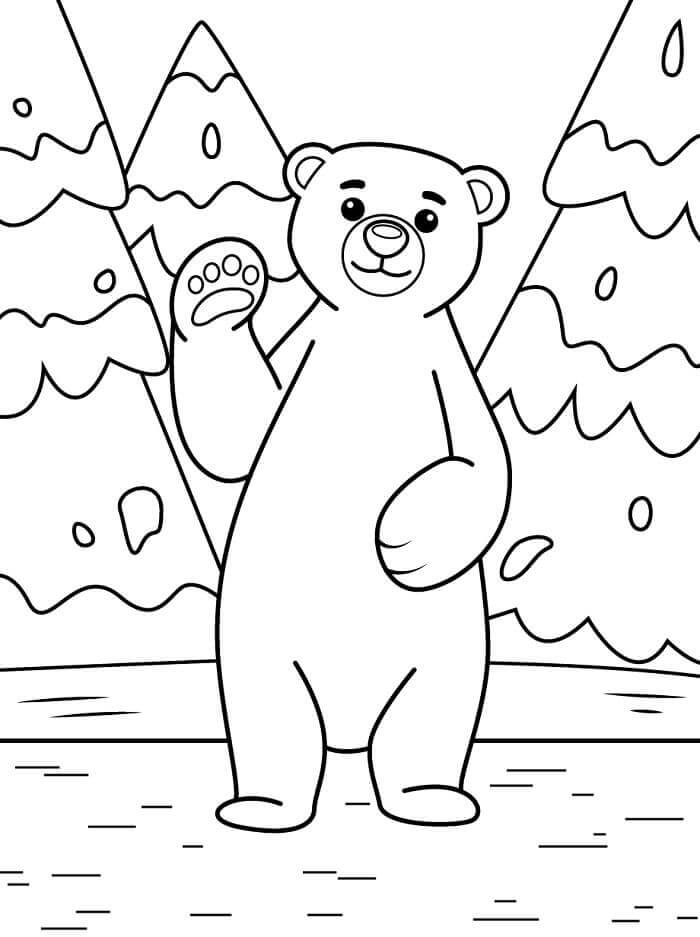 Kutup Ayısı Ücretsiz Boyama Sayfası