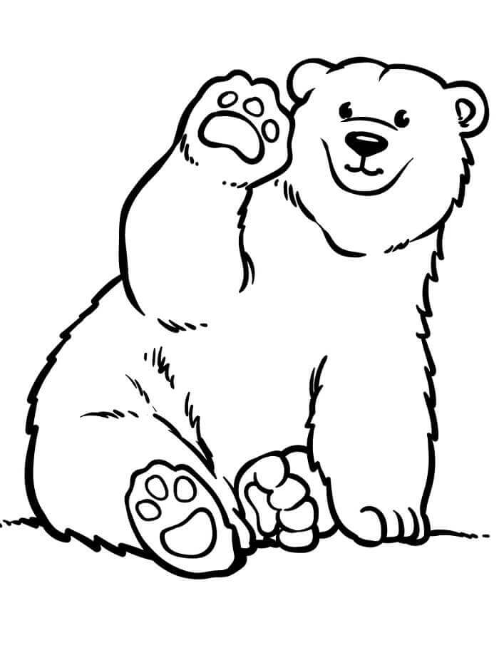 Kutup Ayısı Yazdırılabilir Boyama Sayfası